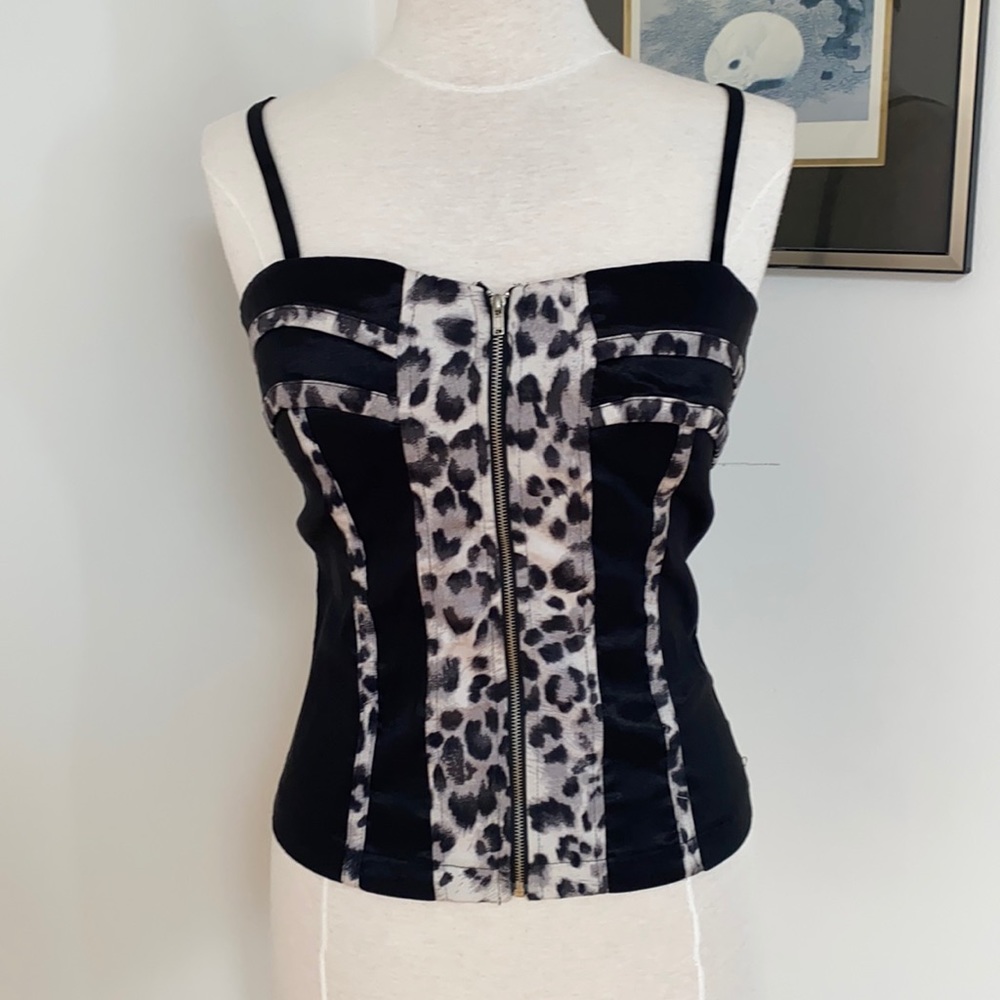 Animal Print Shirt Bustier Style Stretchy